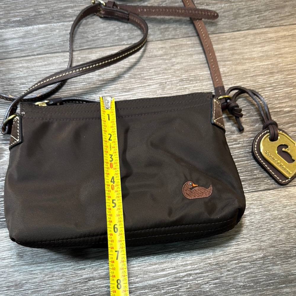 Dooney & Bourke Brown Nylon Crossbody Bag with Leather Trim - Picture 2 of 7